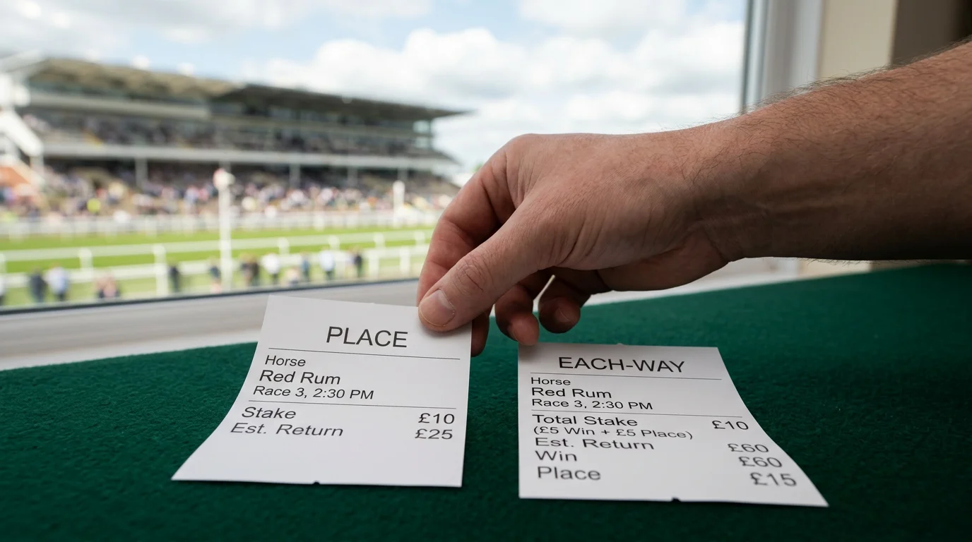 Place bet versus each-way bet comparison for UK horse racing punters